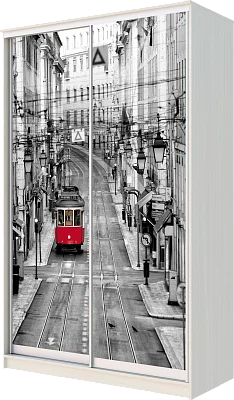 картинка Шкаф-купе 2-х дверный с фотопечатью Лондон, трамвай от магазина КУПИ КУПЕ